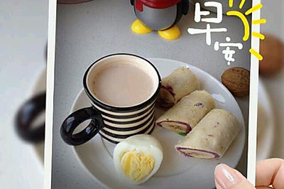 紫薯香蕉土司卷