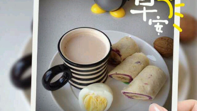 紫薯香蕉土司卷