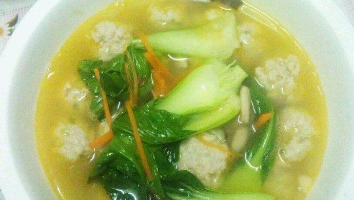 香菇青菜鲜猪肉丸汤