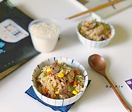 #换着花样吃早餐#美味电饭煲牛肉焖饭的做法