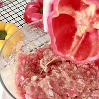 番茄肉末彩椒盅的做法图解7