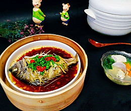 清蒸海鲫鱼+河蚌杂蔬汤#KitchenAid的美食故事#的做法