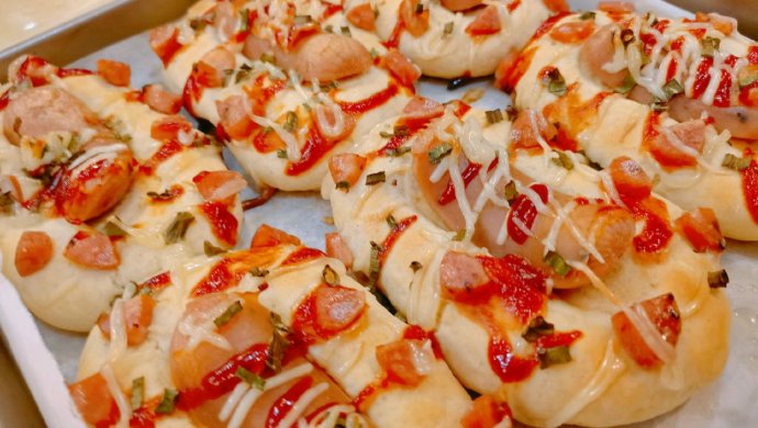 不用手套膜也软fufu的香葱肠仔包