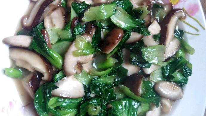 青菜炒蘑菇