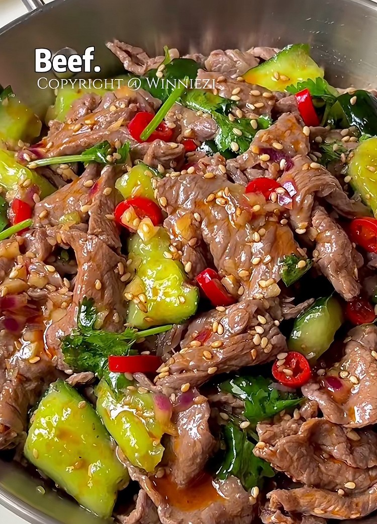 黄瓜拌牛肉的做法