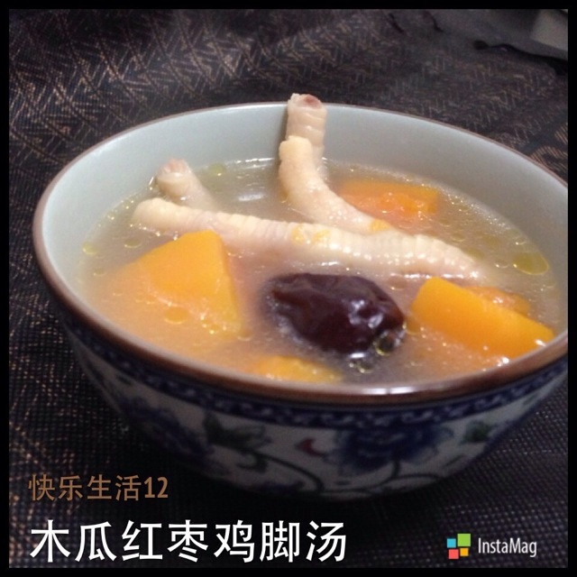 木瓜红枣鸡脚汤～冬季暖身的做法