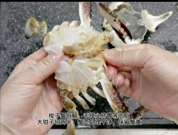 梭子蟹的内脏清洗图解图片