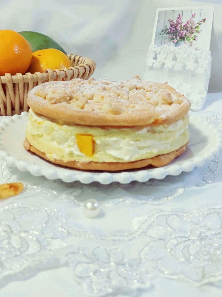 芒果蜜橘泡芙蛋糕的做法