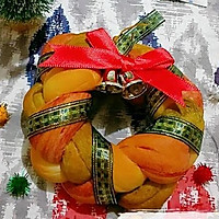 在圣诞节做一个彩色花圈面包的做法图解9