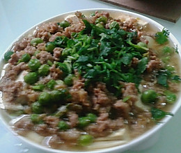 肉末豌豆蒸豆腐的做法