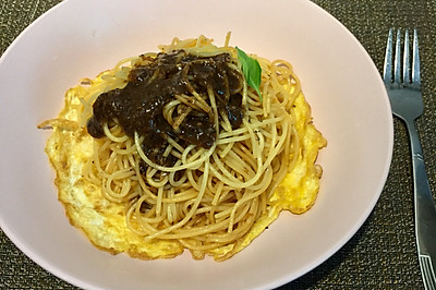 黑椒鸡蛋意大利面