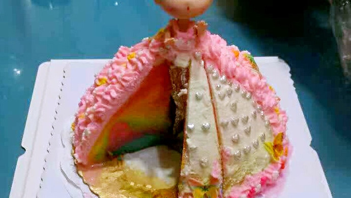 彩虹芭比公主蛋糕