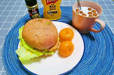 鸡腿肉全麦汉堡