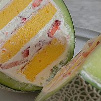 蜜瓜蛋糕——藏在网纹瓜里的浪漫的做法图解13