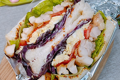 【快手】照烧鸡腿三明治【活力早餐】