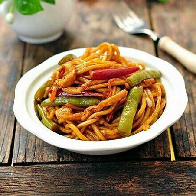 鸡丝豆角焖面