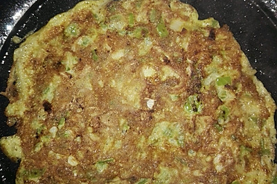 青椒虾皮鸡蛋饼