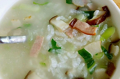 香菇油菜培根粥