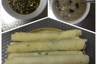 卷饼和小米豆粥