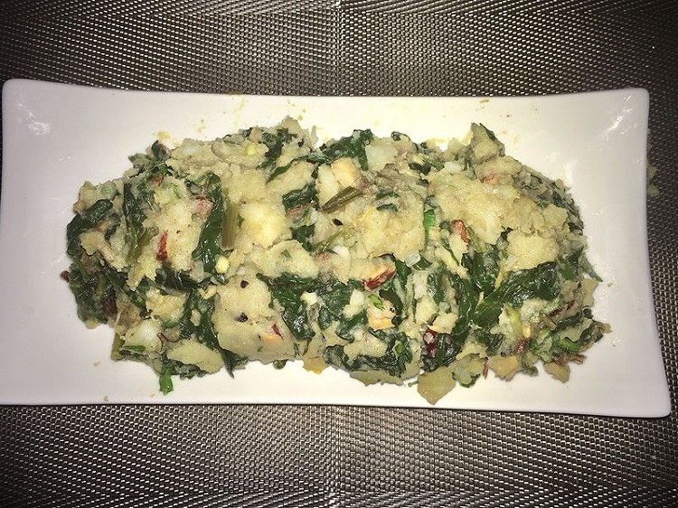 减肥消脂的橄榄油红薯土豆野菜沙拉的做法