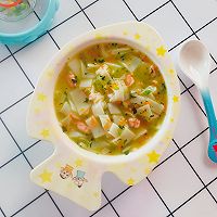 鲜虾青菜果条汤的做法图解9