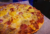 夏威夷风情披萨~菠萝季的美食，饼坯无需发酵的做法