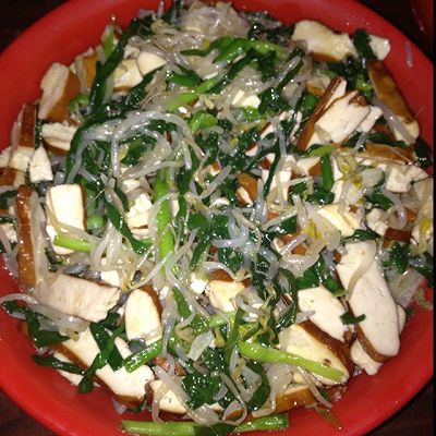 韭菜银芽炒香干