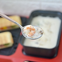 奶油虾仁蘑菇汤