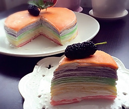 彩色千层蛋糕（简单易学）的做法