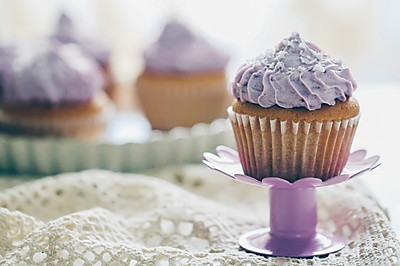 【独创】香草紫薯椰蓉奶油海绵Cupcake（杯蛋糕）