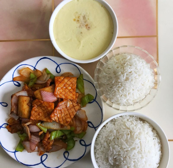 杏鲍菇炒豆腐-