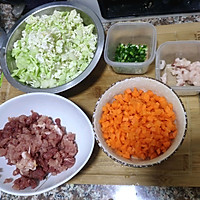 花菜胡萝卜肉饭的做法图解1