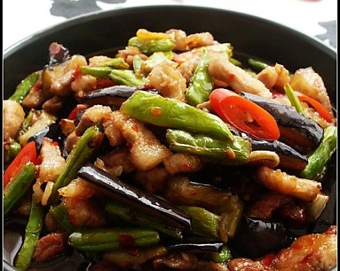 干锅茄子豆角
