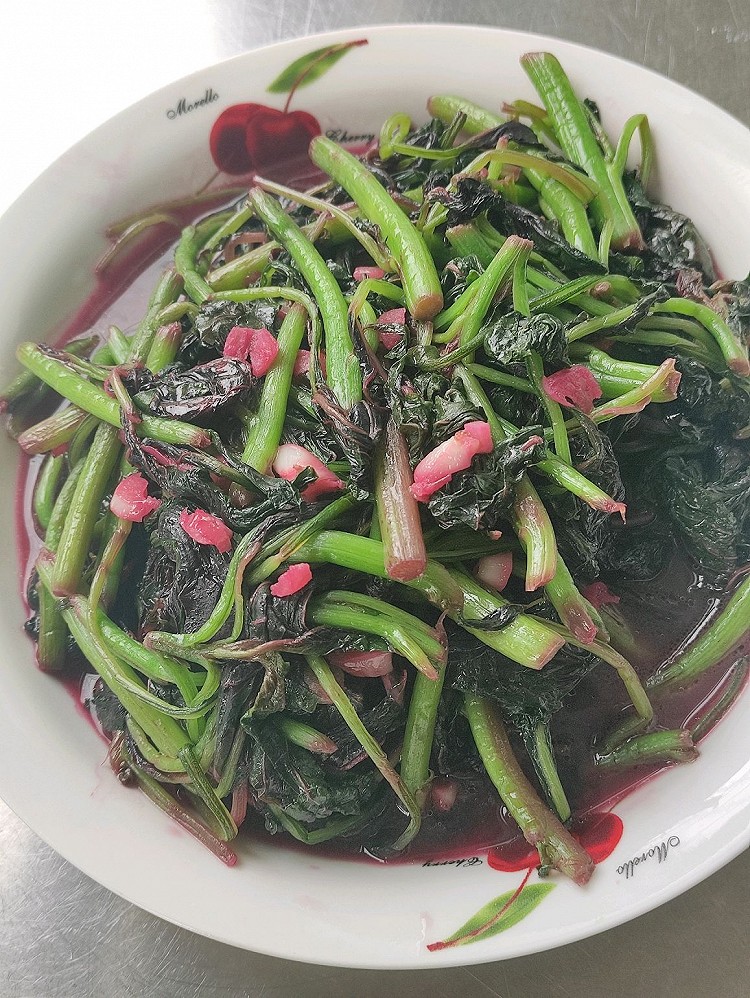 清爽蒜瓣炒紫苋菜的做法