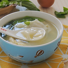 青菜鸡蛋面片汤（饺子皮版）