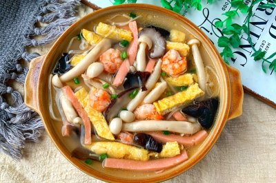 低卡减脂餐❗️好喝不胖的三鲜菌菇汤❗