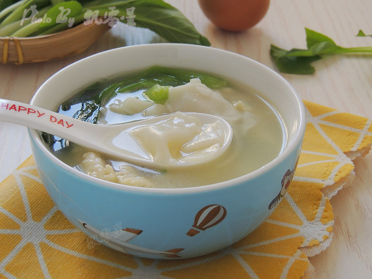 青菜鸡蛋面片汤（饺子皮版）的做法