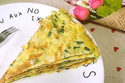 宝宝辅食之虾皮芝士蛋饼