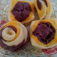 南瓜紫薯开花馒头的做法图解7