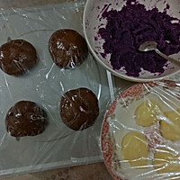 可可麻薯&紫薯软欧包～网红代餐包的做法图解5