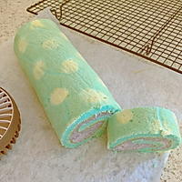 蓝色芋泥波点蛋糕卷 —— 内含超健康的芋泥做法的做法图解13