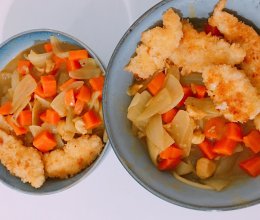 炸鸡排咖喱乌冬面的做法