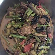 茄子豆角烩牛肉