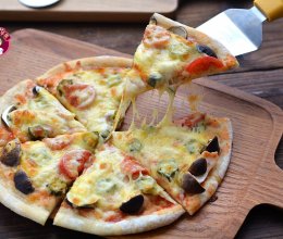#安佳马苏里拉芝士挑战赛# 赤松茸秋葵脆底披萨的做法
