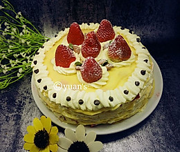 草莓千层蛋糕（可丽饼蛋糕）三能蛋卷模具制作 免烤蛋糕的做法