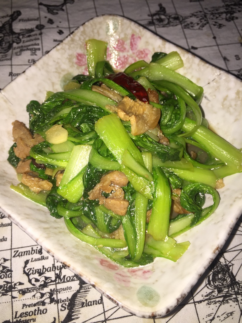 小白菜炒肉的做法图解7