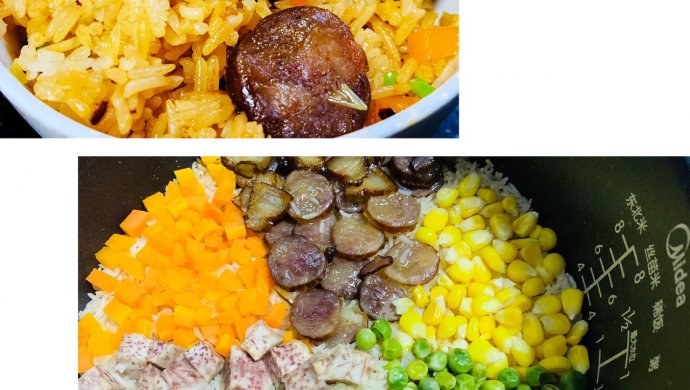 上班族带饭必备-香肠饭