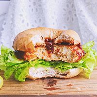 加汉堡加贝果—早餐鸡肉饼#秋天怎么吃#的做法图解9