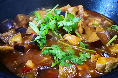 茄子焖鸡胸肉