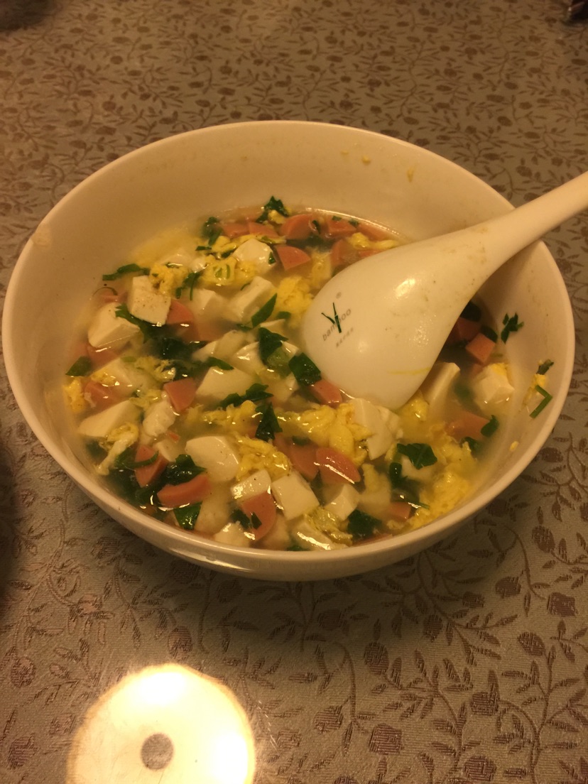 荠菜豆腐羹的做法图解1